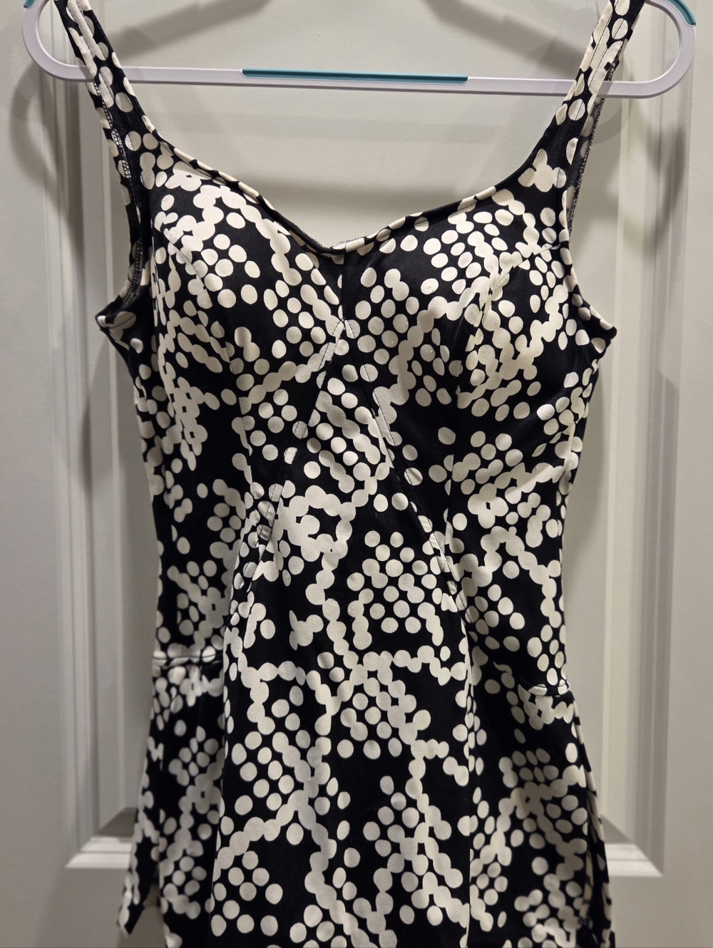 Jantzen Black and White Polka Dot One-Piece Swim Dress